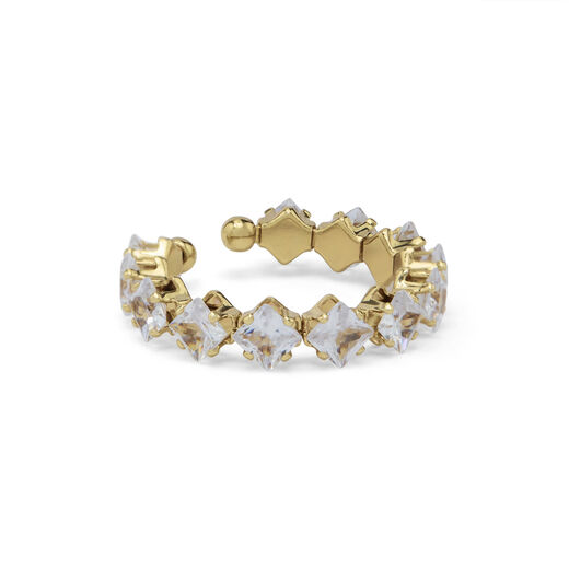 Crystal gems adjustable ring